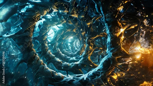 Abstract whirlpool of lights and colors in imaginary space