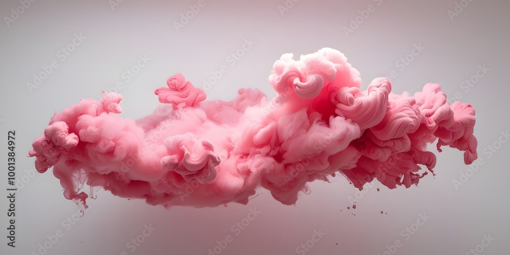 Fototapeta premium pink smoke paint explosion powder splash isolated on white background