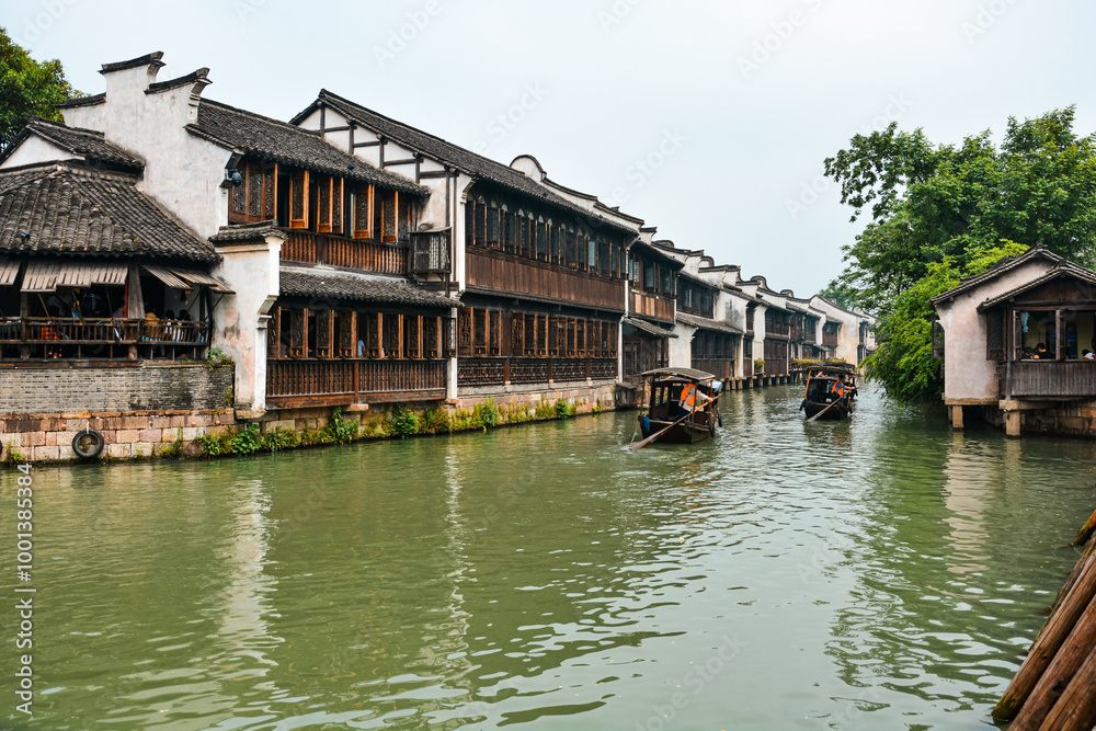 Traditional houses on the river in a traditional Chinese village Traditional houses on the river in a traditional Chinese village