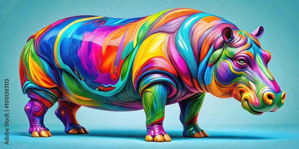 Fototapeta premium Abstract Hippopotamus Symbol for Branding, Emblems, Logos, and Artistic Representations