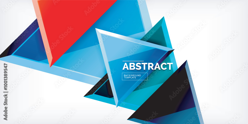 Abstract background - glossy triangles. Vector Illustration For Wallpaper, Banner, Background, Card, Book Illustration, landing page