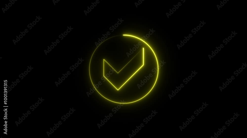 Glowing neon line Shield with check mark icon isolated. tick mark, yes, right. Glowing neon line Shield with check mark icon isolated. tick mark, yes, right.