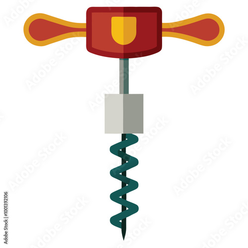 Cork screw vector illustration isolated on a white background