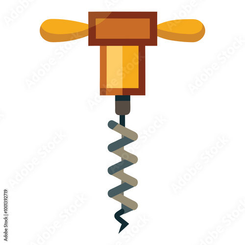 Cork screw vector illustration isolated on a white background