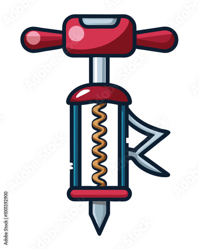 Cork screw vector illustration isolated on a white background