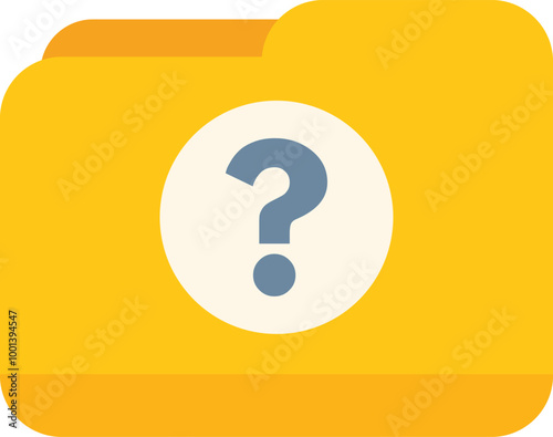 This vector illustration shows the concept of data loss with a folder icon and a question mark