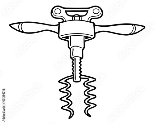 Cork screw vector silhouette