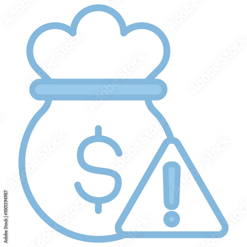 Economic crisis icon with line color style