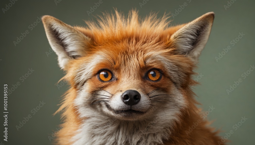 A striking portrait of a curious fox with vibrant orange fur and inquisitive eyes, set against a soft, muted background A striking portrait of a curious fox with vibrant orange fur and inquisitive eyes, set against a soft, muted background