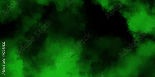 abstract cloud and vapor texture background. Black and Green smoke aquarelle smudge illustration smooth grungy smokey light green colors ink glow. green color powder explosion	

