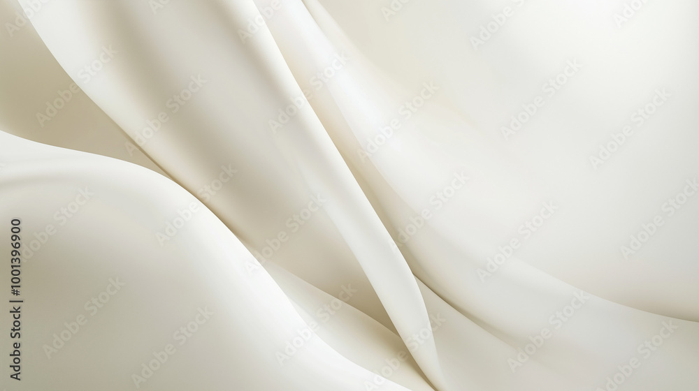 A soft and elegant white silk fabric with smooth, shiny waves A soft and elegant white silk fabric with smooth, shiny waves