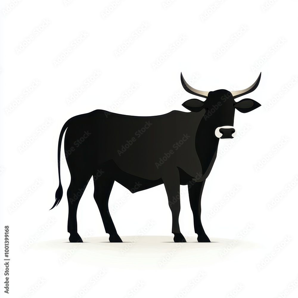 Isolated Cow Silhouette on White Background Isolated Cow Silhouette on White Background