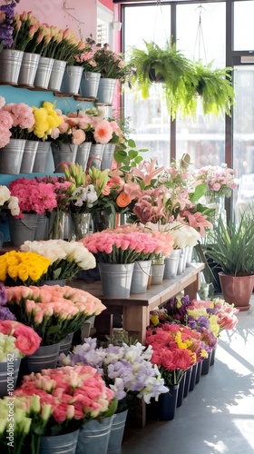 flowers in a market