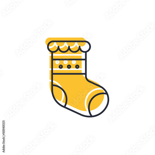 Christmas Stocking icon vector illustration. Christmas Stocking symbol isolated on white background