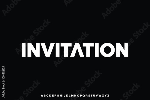 Modern clean bold alphabet display font vector illustration. Invitation typeface