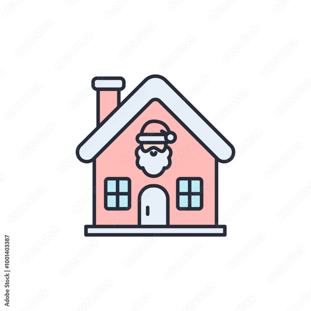Fototapeta premium Santa’s Workshop icon vector illustration. Santa’s Workshop symbol isolated on white background