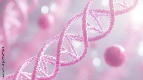 Wallpaper Mural A pink strand of DNA with a pink ball in the background Torontodigital.ca