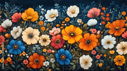 Wallpaper Mural Vibrant Botanical Floral Wallpaper Pattern for Spring Decor and Design Projects Torontodigital.ca