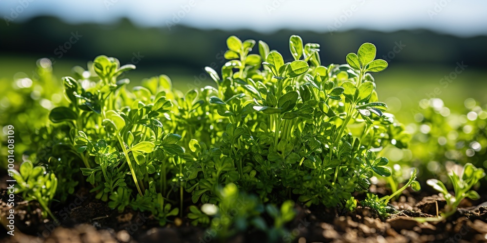 Fototapeta premium green grass with dew drops