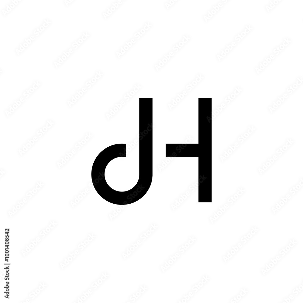 A minimalist logo featuring intertwined letters 'd' and 'H'. A minimalist logo featuring intertwined letters 'd' and 'H'.