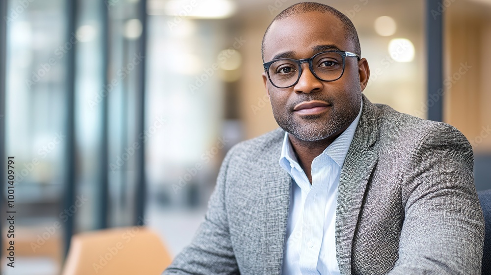 Professional African American Business Leader in Office Professional African American Business Leader in Office