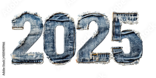 2025 Denim Numbers: A Distressed New Year Design