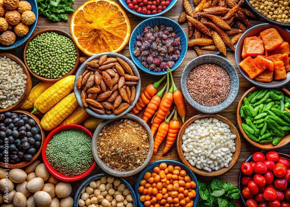 A Colorful Display of Foods Rich in Zinc: Nuts, Seeds, Seafood, and Whole Grains for Health A Colorful Display of Foods Rich in Zinc: Nuts, Seeds, Seafood, and Whole Grains for Health