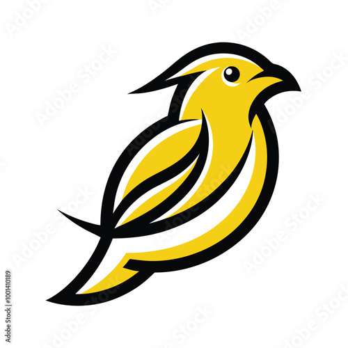 canary bird vector logo icon design minimalist template 