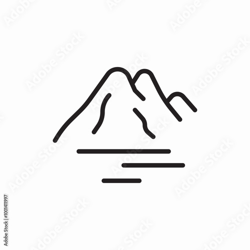 mountain range icon sign vector
