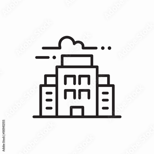 office building icon sign vector