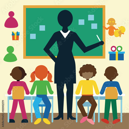 Teacher's day vector elements 