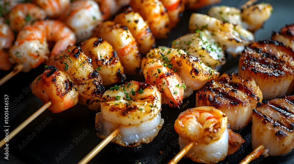 Grilled Shrimp and Scallops Skewers: Delicious Seafood Appetizer Grilled Shrimp and Scallops Skewers: Delicious Seafood Appetizer