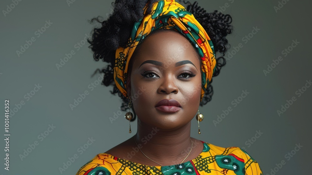 African Woman in Headscarf and Traditional Clothing African Woman in Headscarf and Traditional Clothing