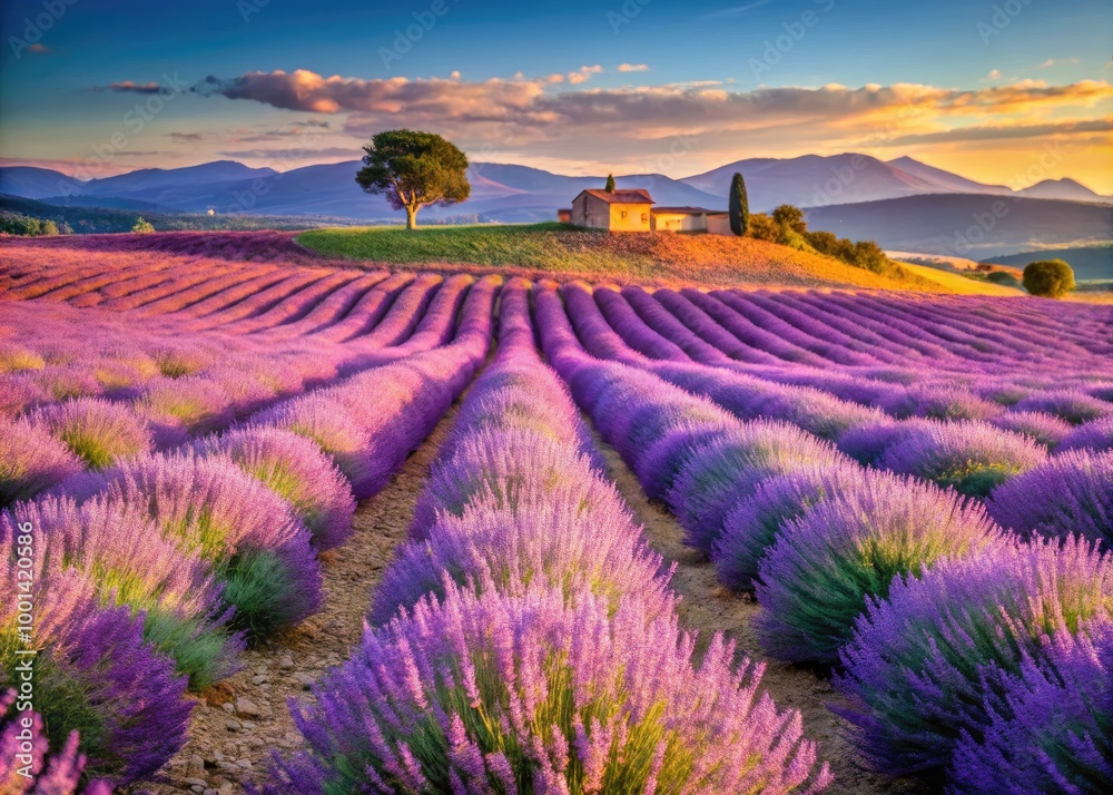 Breathtaking Lavender Fields on the Valensole Plateau in Provence, France During Summer Season Breathtaking Lavender Fields on the Valensole Plateau in Provence, France During Summer Season