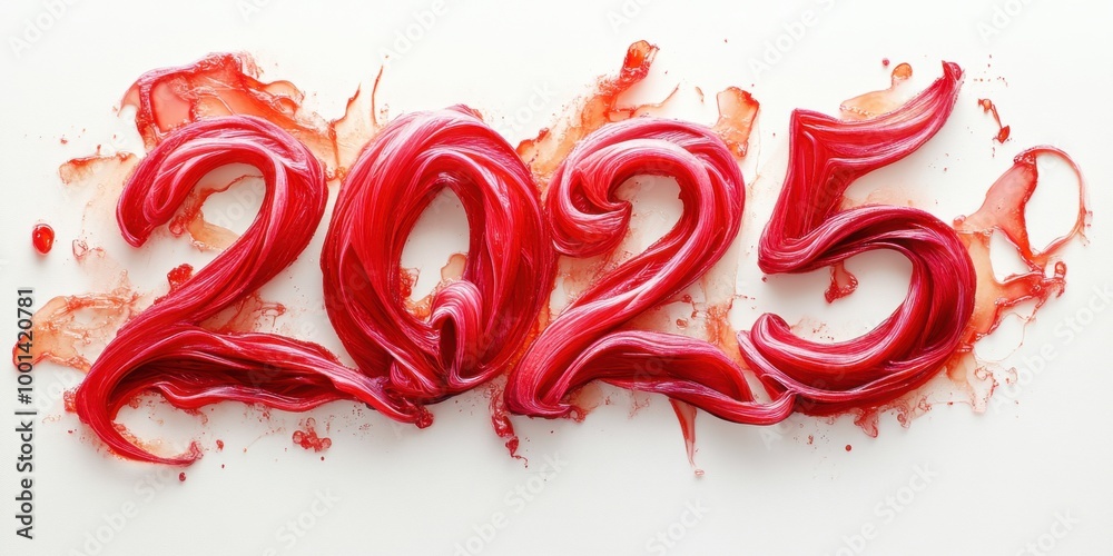 Abstract Red 2025 New Year Concept Abstract Red 2025 New Year Concept