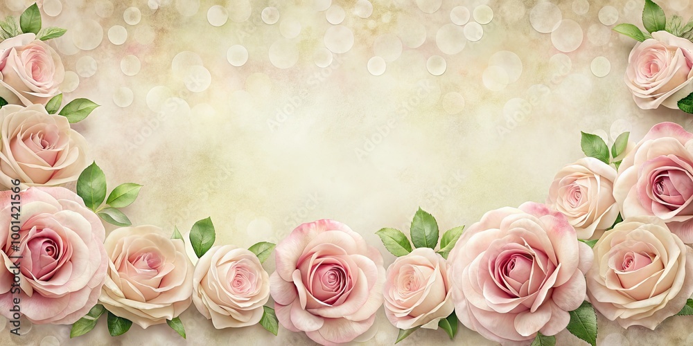 Delicate, intricately illustrated pink rose border surrounds a soft, creamy background, featuring subtle texture and elegant, cursive lines, perfect for feminine, romantic designs. Delicate, intricately illustrated pink rose border surrounds a soft, creamy background, featuring subtle texture and elegant, cursive lines, perfect for feminine, romantic designs.