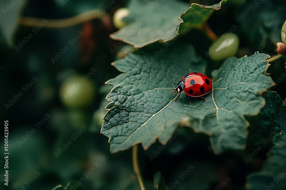 Fototapeta premium ladybug on leaf