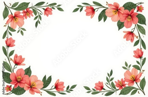 Floral banner arranged from leaves and flowers