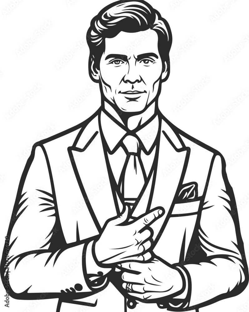 Man, Boy, and Husband Line Art Drawing vector design. Man, Boy, and Husband Line Art Drawing vector design.