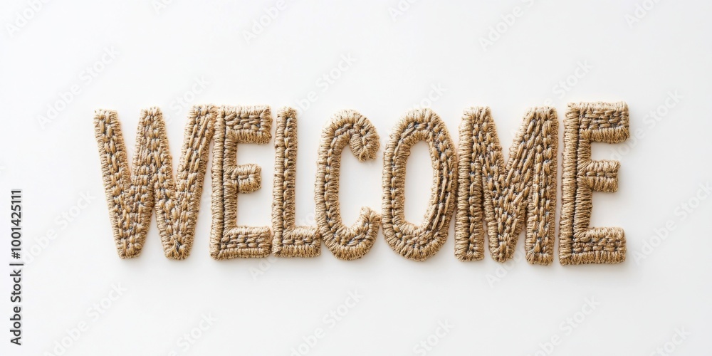 Welcome Sign Made of Woven Letters
