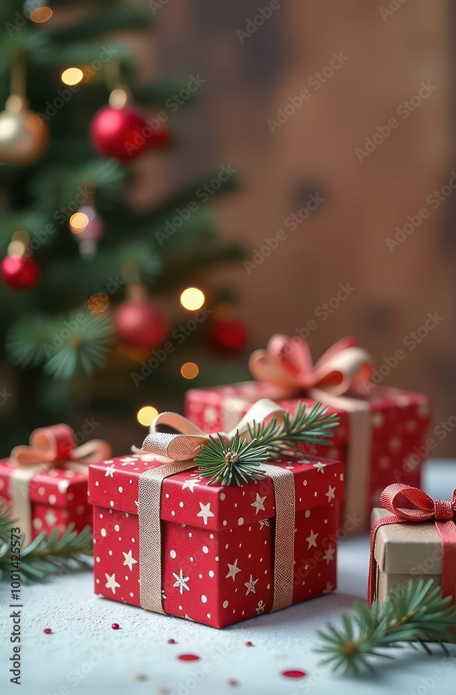 Christmas gift boxes with copyspace Christmas gift boxes with copyspace