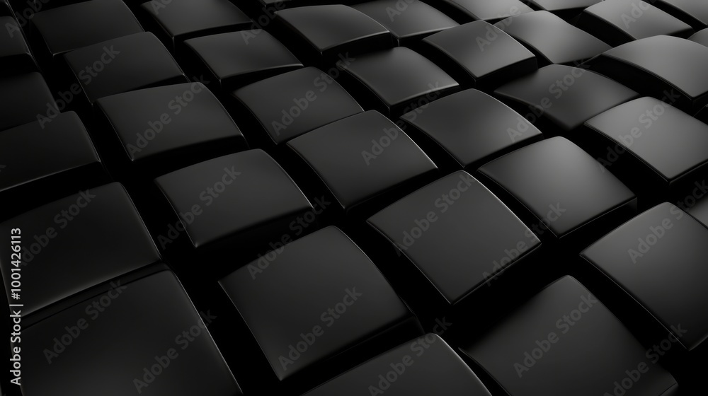 Fototapeta premium A black and white image of squares with a black background