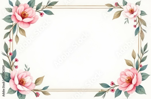 Vintage Luxury card, template, Water Color, Pastel Flower and bloom