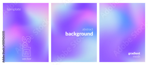 Abstract liquid background. Variation set. Vibrant color blend. Blurred fluid colours. Gradient mesh. Modern design template for posters, ad banners, brochures, flyers, covers, websites. Vector image