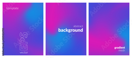Collection. Abstract liquid background. Vibrant color blend. Blurred fluid colors. Gradient mesh. Modern design template for posters, ad banners, brochures, flyers, covers, websites. EPS vector image
