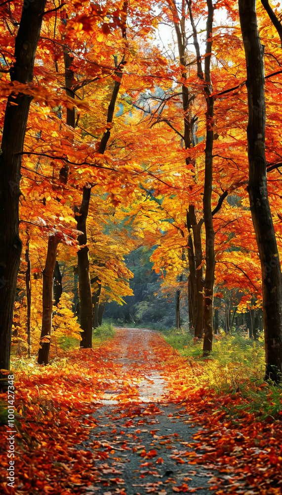 Fototapeta premium screensaver, wallpaper for smartphone on the theme of autumn