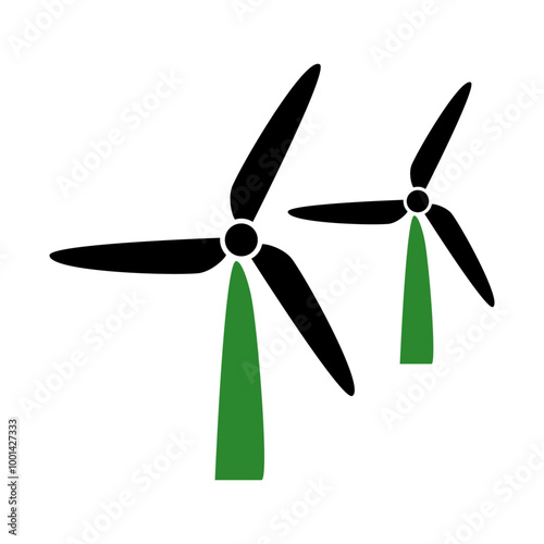 Logo éolienne. Energie.
