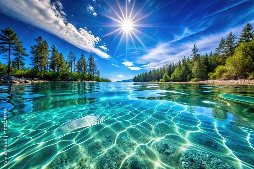 Deep Aerated Water with Bubbles and Ripples in a Clear Blue Pool Under Bright Sunlight Reflection Deep Aerated Water with Bubbles and Ripples in a Clear Blue Pool Under Bright Sunlight Reflection