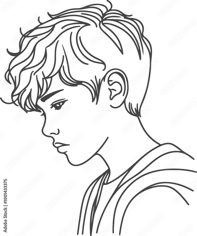 Man, Boy, and Husband Line Art Drawing vector design. Man, Boy, and Husband Line Art Drawing vector design.