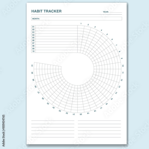 Habit tracker golden ratio printable template